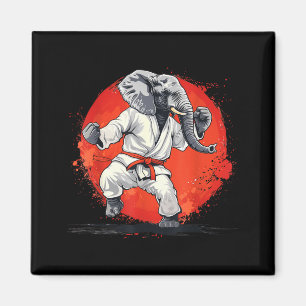 Karate Elephant Animal Jiu-Jitsu Mma Taekwondo Magnet