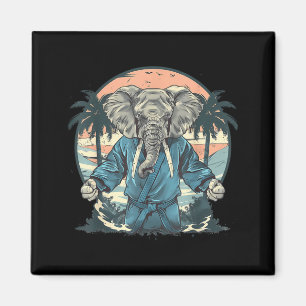 Karate Elephant Tier Jiu-Jitsu Mma Taekwondo Magnet