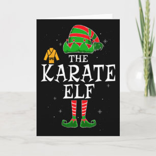 Karate-Elf-Gruppe passende Familie Weihnachten Kin Karte