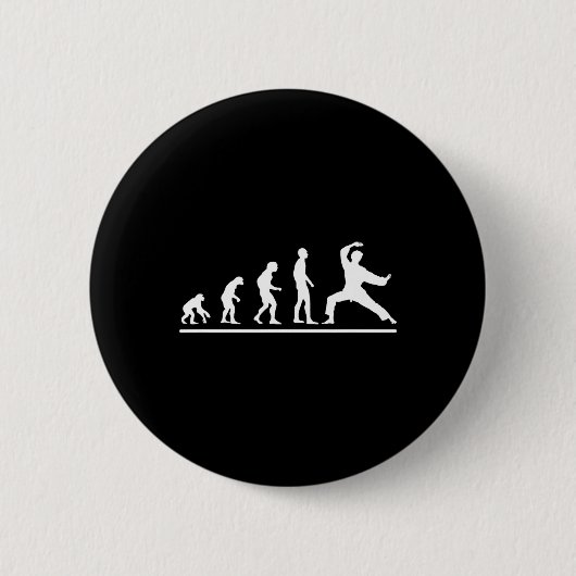 Karate-Evolution Karate-Hieb Männer Lustiger Karat Button (Vorderseite)