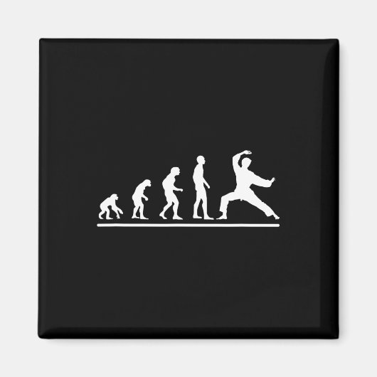 Karate-Evolution Karate-Hieb Männer Lustiger Karat Magnet (Vorne)