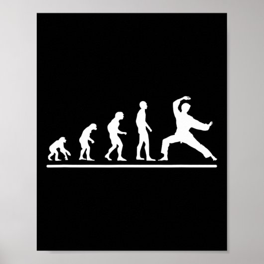 Karate-Evolution Karate-Hieb Männer Lustiger Karat Poster (Vorne)