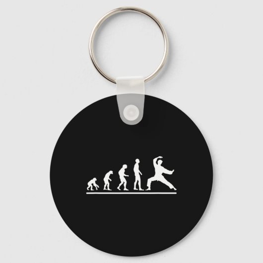 Karate-Evolution Karate-Hieb Männer Lustiger Karat Schlüsselanhänger (Vorderseite)