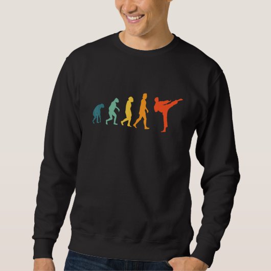 Karate Evolution Retro Martial Arts Jiu Jitsu Blac Sweatshirt (Vorderseite)