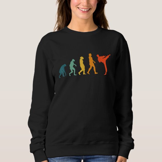 Karate Evolution Retro Martial Arts Jiu Jitsu Blac Sweatshirt (Vorderseite)