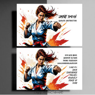 Karate Female Instructor Visitenkarte