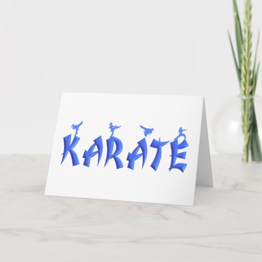 Karate Female Silhouetten Karte (Vorderseite)