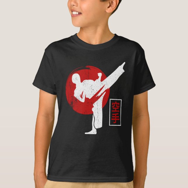 Karate Fighter Black Belt Karate Kick T-Shirt (Vorderseite)