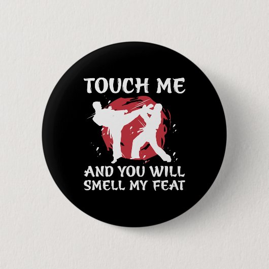 Karate Fighter Boy Youth Men Japanese Martial Arts Button (Vorderseite)