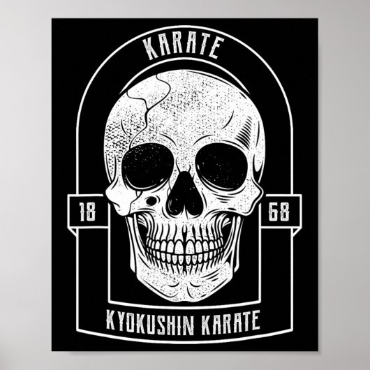 Karate Fighter Skeleton Japan Martial Arts  Poster (Vorne)