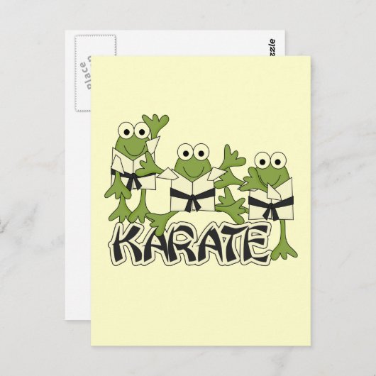 Karate Frogs Tshirts und Geschenke Postkarte (Vorne/Hinten)