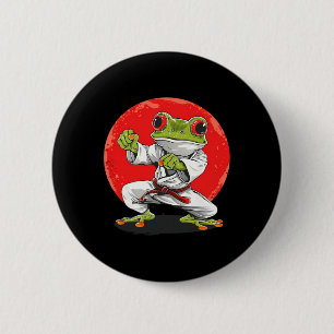 Karate Frosch Kampfsport Judo Kröte Kung Fu Frosch Button