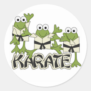 Karate-Frosch-T-Shirts und Geschenke Runder Aufkleber