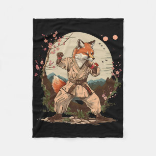 Karate-Fuchs-Motiv-Taekwondo-Jiu-Jitsu-MMA-Kickbox Fleecedecke