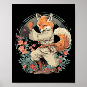 Karate-Fuchs-Motiv-Taekwondo-Jiu-Jitsu-Mma-Kickbox Poster