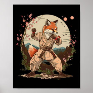 Karate Fuchs Motiv Taekwondo Jiu-Jitsu Mma Kickbox Poster