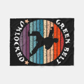 Karate für die ungesicherte Leistung im grünen Gür Fleecedecke (Vorderseite (Horizontal))