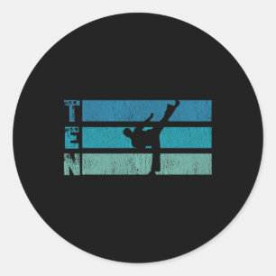 Karate Geburtstag 10 Jahr Taekwondo Junge 10. Runder Aufkleber