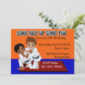 Karate Geburtstag Einladung (Stehend Vorderseite)