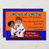 Karate-Geburtstag Einladung (Vorne/Hinten)