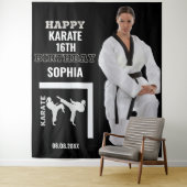 Karate-Geburtstag, Karate-Mädchen-Spieler-Hintergr Wandteppich (Beispiel)