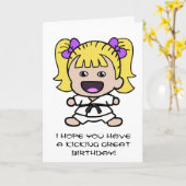 Karate-Geburtstags-Karte für Mädchen Karte (Gelbe Blume)