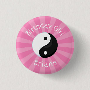 Karate-Geburtstagsfeier Mädchen Button