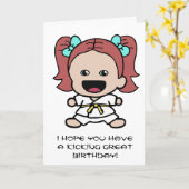 Karate-Geburtstagskarte für niedliche Mädchen Karte (Gelbe Blume)