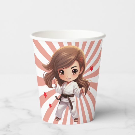 Karate-Geburtstagsparty Pappbecher (Rückseite)