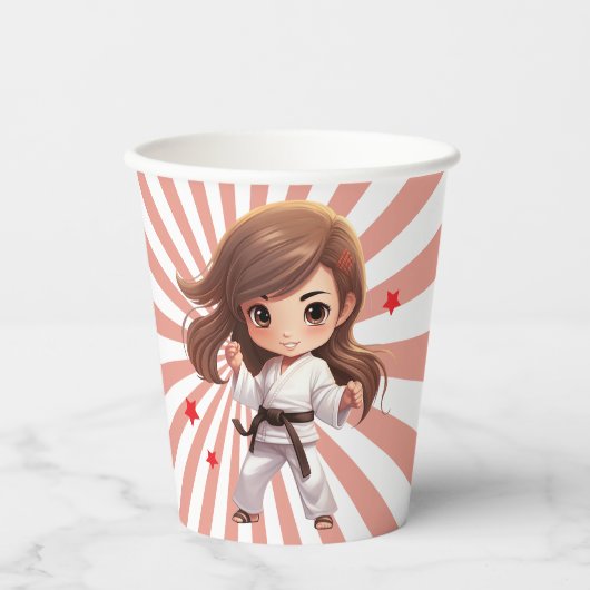 Karate-Geburtstagsparty Pappbecher (Vorderseite)