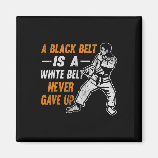 Karate-Geschenk Ein schwarzer Gürtel ist ein weiße Magnet (Vorne)