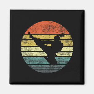 Karate-Geschenke Lustiger Taekwondo-Trainer Retro Magnet