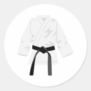 Karate Gi Black Belt Runder Aufkleber