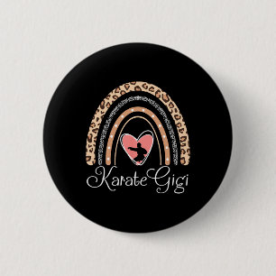 Karate Gigi Boho Regenbogen Lustiges Karate Gigi Button