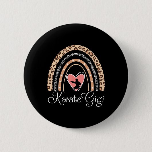 Karate Gigi Boho Regenbogen Lustiges Karate Gigi  Button (Vorderseite)