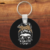 Karate Gigi Messy Bun Hair Funny Karate Fighter Gi Schlüsselanhänger (Vorderseite)
