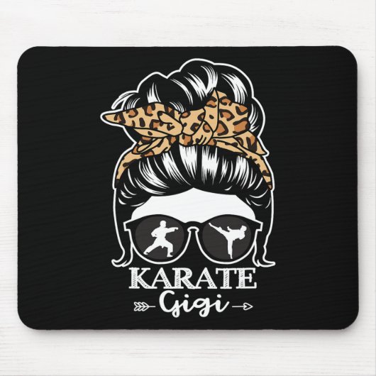 Karate Gigi unordentlicher Dutt Haare Lustiger Kar Mousepad (Vorne)