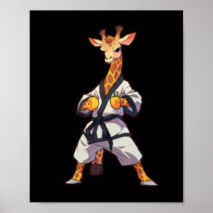 Karate-Giraffe-Taekwondo-Märtyrer-Kampfsportler Poster