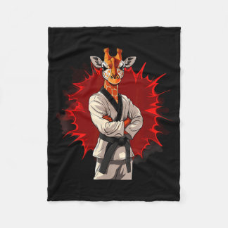 Karate Giraffe Tier Mma Taekwondo Kampfsport Fleecedecke