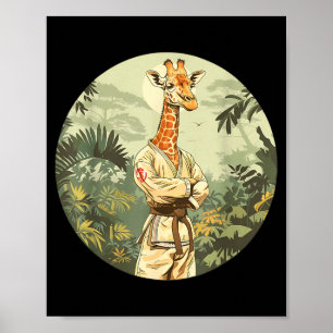 Karate Giraffe Tier Mma Taekwondo Kampfsport Poster