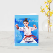 Karate Girl Birthday Karte (Gelbe Blume)