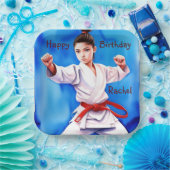 Karate Girl Birthday Pappteller (Party)