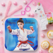 Karate Girl Birthday Pappteller (Party)