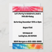 Karate Girl Birthday Party Krawatte Dye Rainbow Einladung (Rückseite)