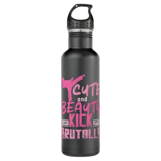 Karate Girl Edelstahlflasche (Vorderseite)