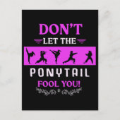 Karate Girl Funny Black Belt Taekwondo Kämpfen Postkarte (Vorderseite)