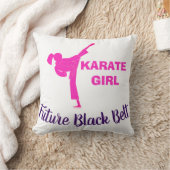 Karate Girl Future Black Belt Motivational Decor Kissen (Decke)