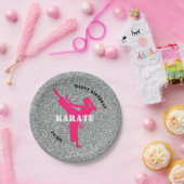 Karate Girl Glitzer Happy Birthday Paper Tellers Pappteller (Party)