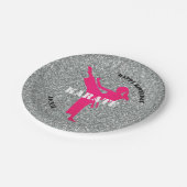Karate Girl Glitzer Happy Birthday Paper Tellers Pappteller (Schrägansicht)
