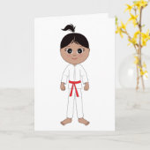 Karate Girl Glückwünsche Red Belt Karte (Gelbe Blume)